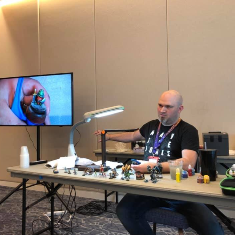 Mike Teaching Comic Style Painting at Adepticon 2019